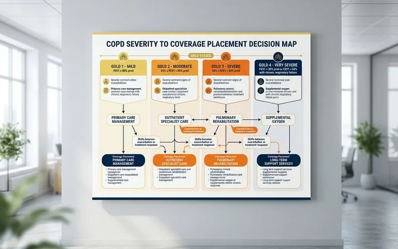 Decision graphic mapping COPD severity to coverage path