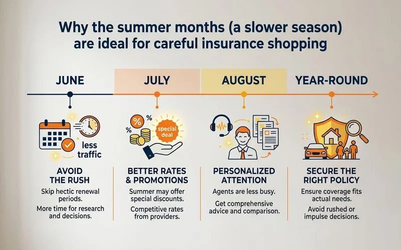 Summer months timeline graphic